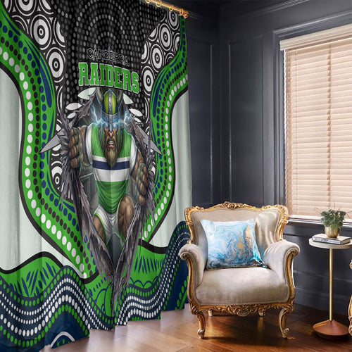 Canberra Raiders Window Curtain The Scream of Lightning Eyes - Indigenous Dot Ripping Effect