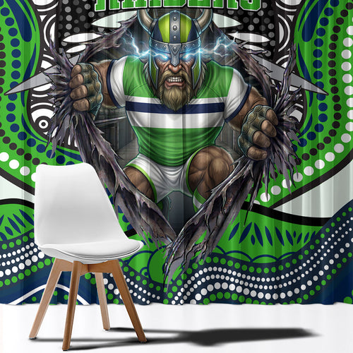 Canberra Raiders Window Curtain The Scream of Lightning Eyes - Indigenous Dot Ripping Effect