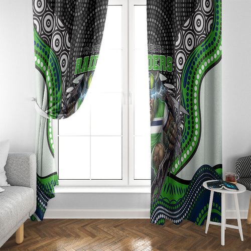 Canberra Raiders Window Curtain The Scream of Lightning Eyes - Indigenous Dot Ripping Effect
