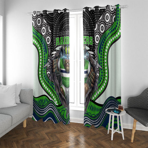 Canberra Raiders Window Curtain The Scream of Lightning Eyes - Indigenous Dot Ripping Effect