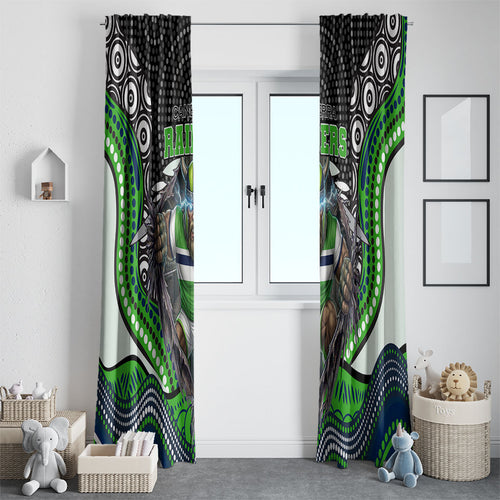 Canberra Raiders Window Curtain The Scream of Lightning Eyes - Indigenous Dot Ripping Effect