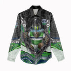 Canberra Raiders Women Casual Shirt The Scream of Lightning Eyes - Indigenous Dot Ripping Effect