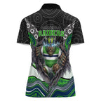 Canberra Raiders Women Polo Shirt The Scream of Lightning Eyes - Indigenous Dot Ripping Effect