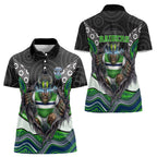 Canberra Raiders Women Polo Shirt The Scream of Lightning Eyes - Indigenous Dot Ripping Effect