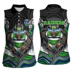 Canberra Raiders Women Sleeveless Polo Shirt The Scream of Lightning Eyes - Indigenous Dot Ripping Effect