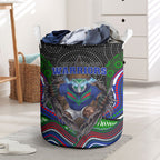 New Zealand Warriors Laundry Basket The Scream of Lightning Eyes - Indigenous Dot Ripping Effect