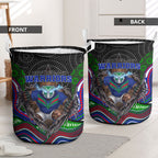 New Zealand Warriors Laundry Basket The Scream of Lightning Eyes - Indigenous Dot Ripping Effect