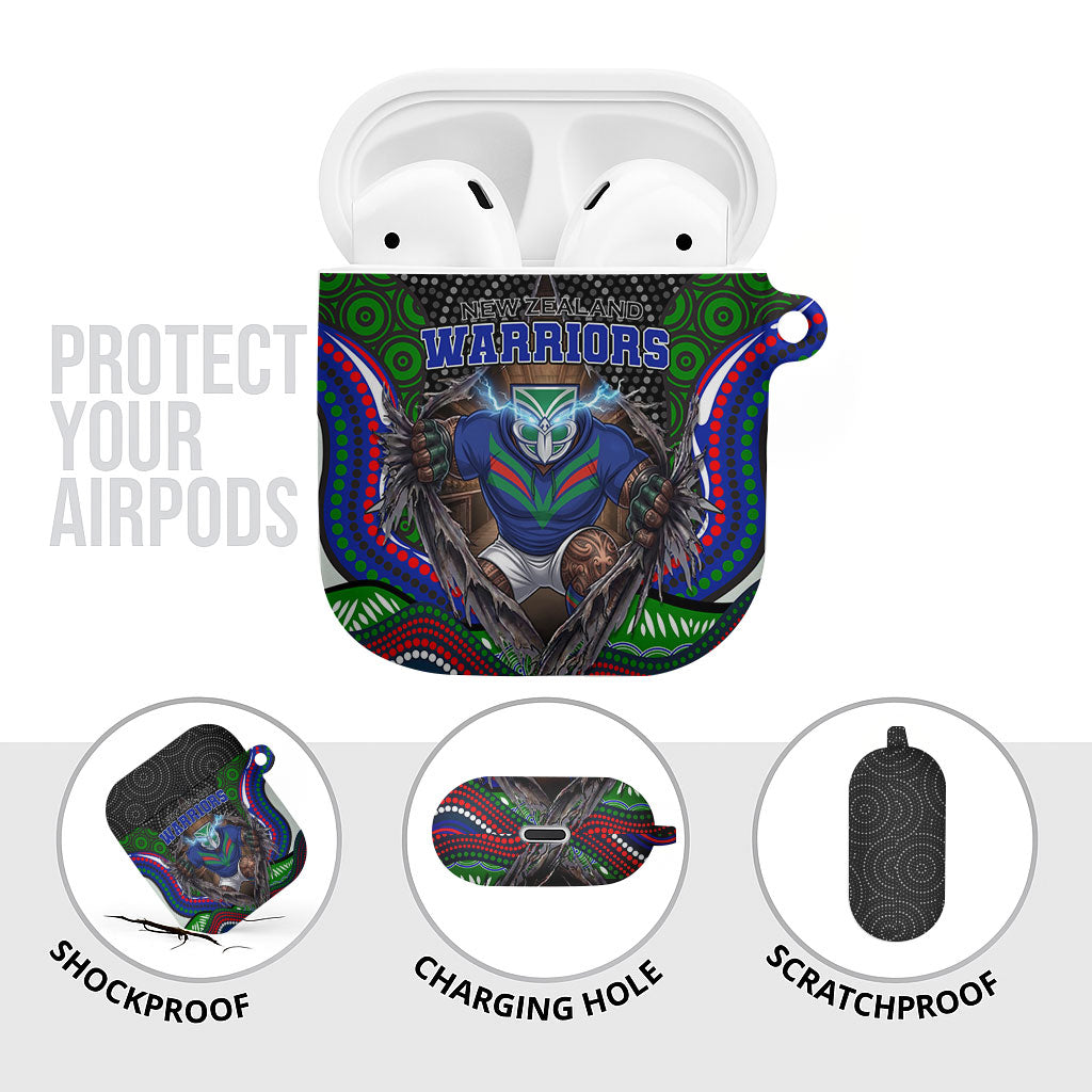 New Zealand Warriors AirPods Case The Scream of Lightning Eyes - Indigenous Dot Ripping Effect