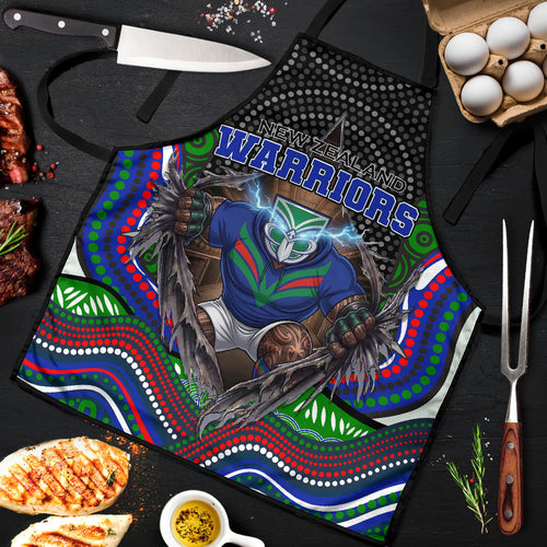 New Zealand Warriors Apron The Scream of Lightning Eyes - Indigenous Dot Ripping Effect