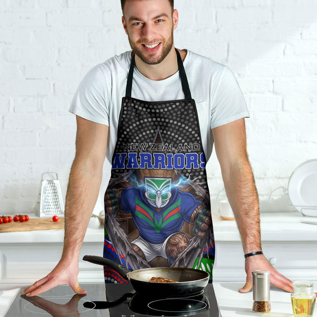 New Zealand Warriors Apron The Scream of Lightning Eyes - Indigenous Dot Ripping Effect