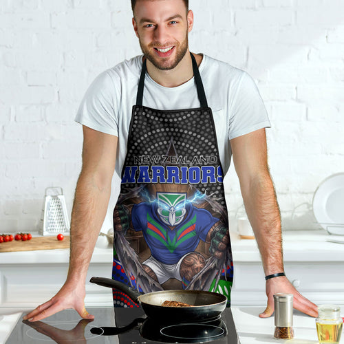 New Zealand Warriors Apron The Scream of Lightning Eyes - Indigenous Dot Ripping Effect