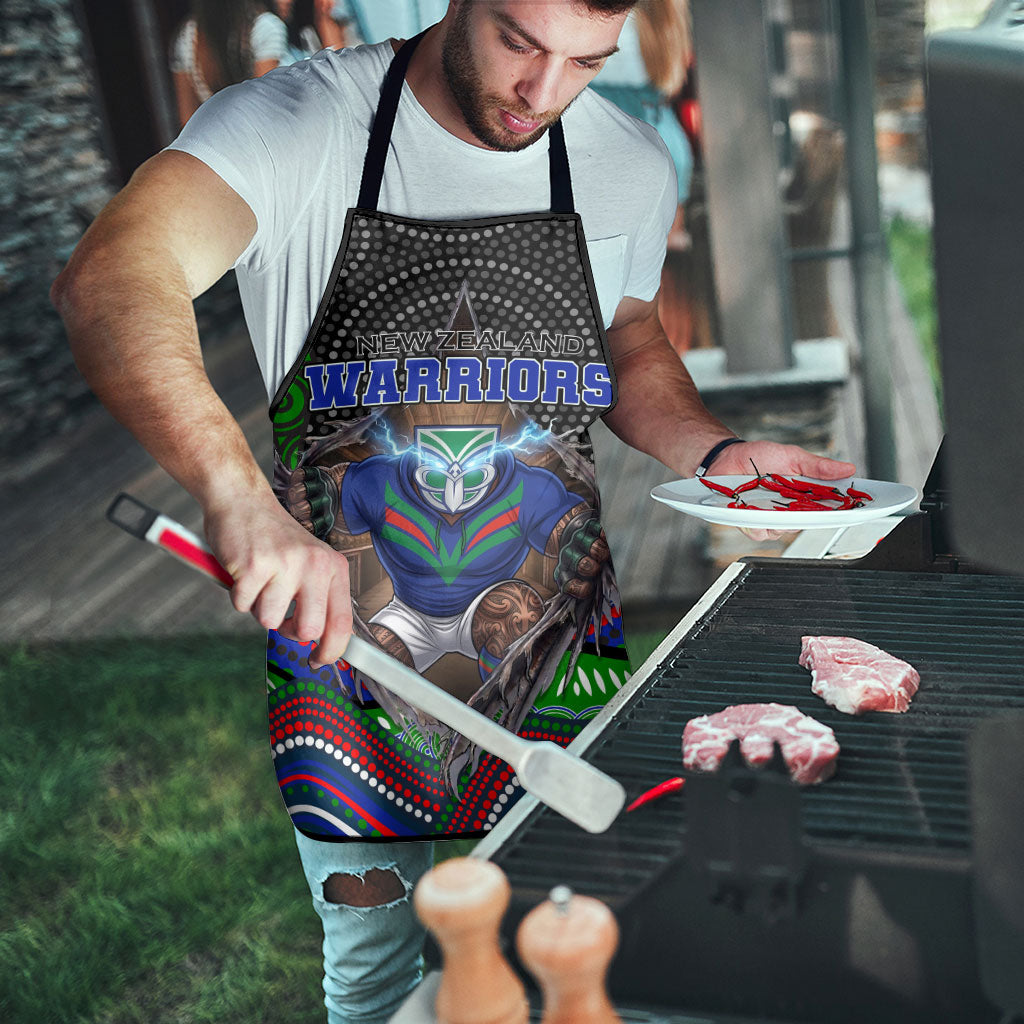 New Zealand Warriors Apron The Scream of Lightning Eyes - Indigenous Dot Ripping Effect