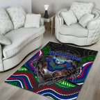New Zealand Warriors Area Rug The Scream of Lightning Eyes - Indigenous Dot Ripping Effect