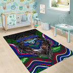 New Zealand Warriors Area Rug The Scream of Lightning Eyes - Indigenous Dot Ripping Effect