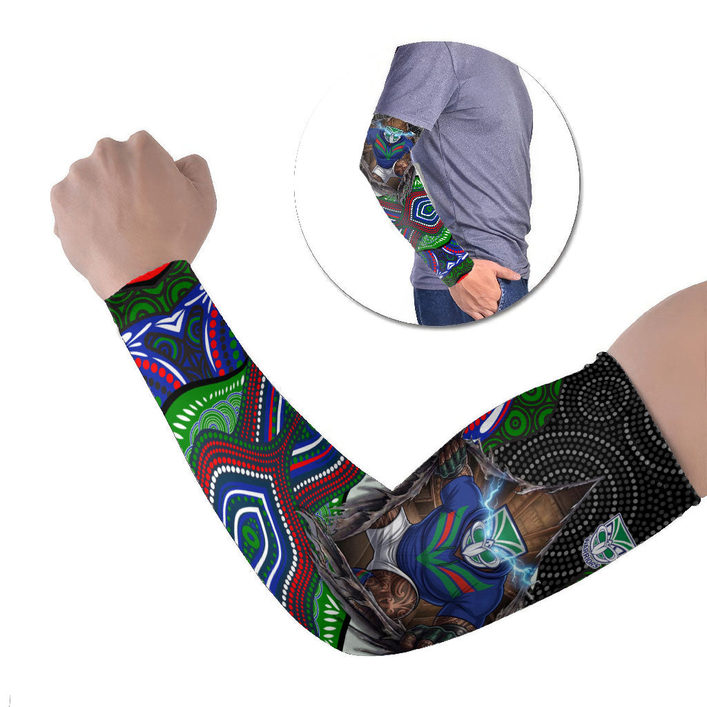New Zealand Warriors Arm Sleeves The Scream of Lightning Eyes - Indigenous Dot Ripping Effect