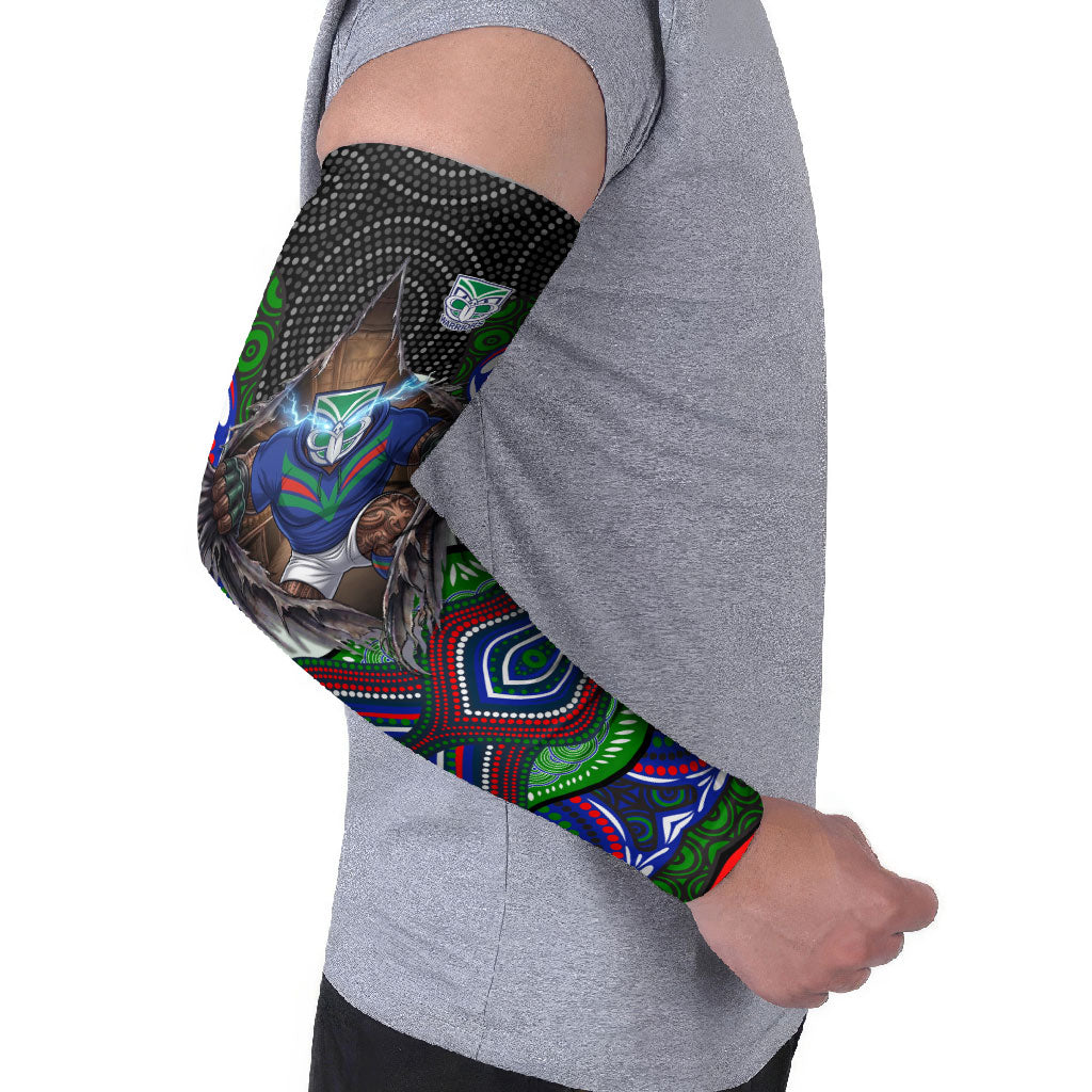New Zealand Warriors Arm Sleeves The Scream of Lightning Eyes - Indigenous Dot Ripping Effect