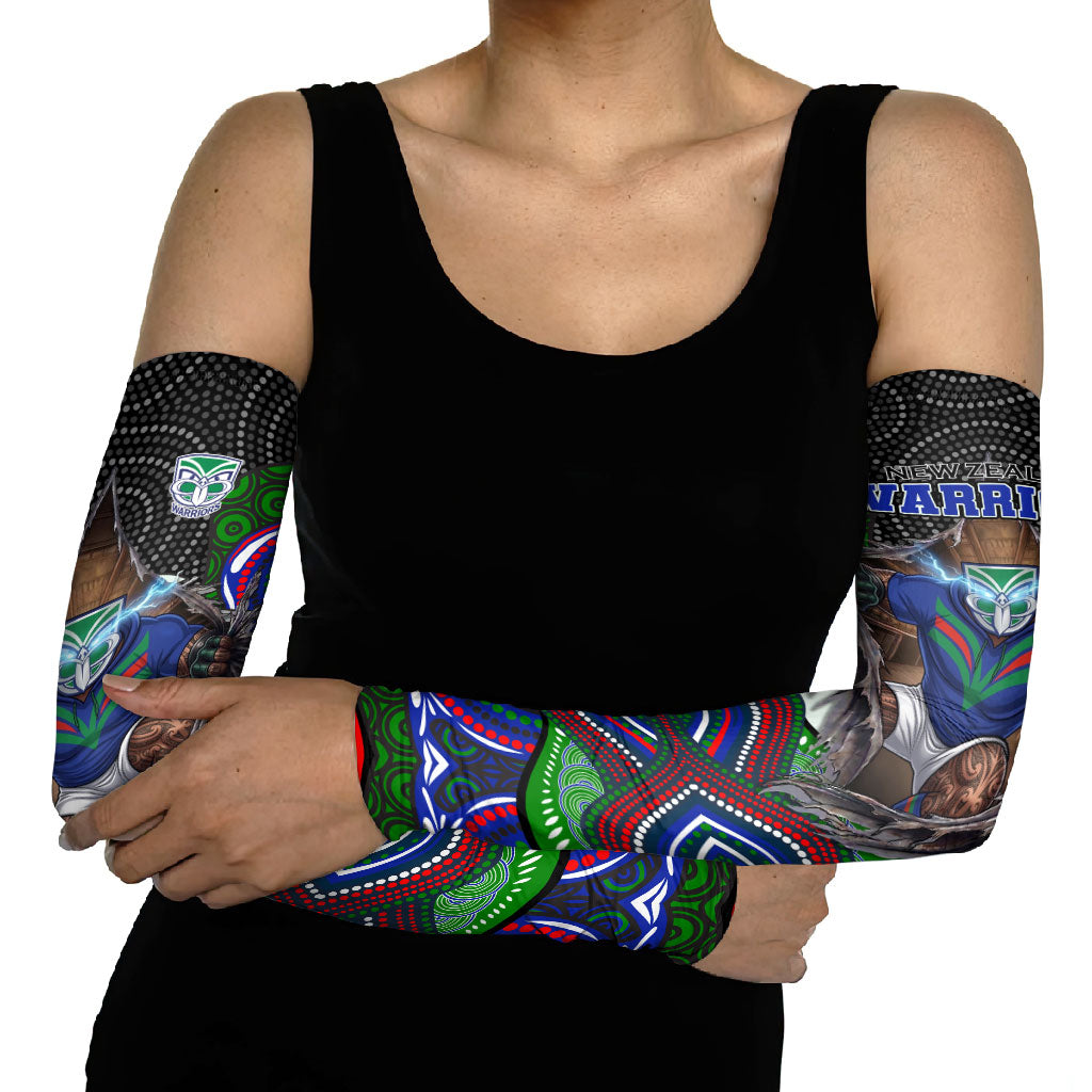 New Zealand Warriors Arm Sleeves The Scream of Lightning Eyes - Indigenous Dot Ripping Effect