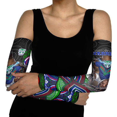 New Zealand Warriors Arm Sleeves The Scream of Lightning Eyes - Indigenous Dot Ripping Effect