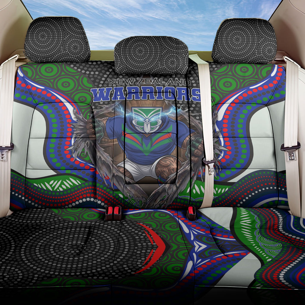 New Zealand Warriors Back Car Seat Cover The Scream of Lightning Eyes - Indigenous Dot Ripping Effect