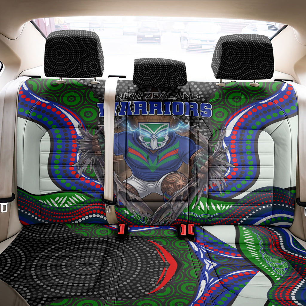 New Zealand Warriors Back Car Seat Cover The Scream of Lightning Eyes - Indigenous Dot Ripping Effect