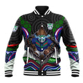 New Zealand Warriors Baseball Jacket The Scream of Lightning Eyes - Indigenous Dot Ripping Effect
