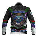 New Zealand Warriors Baseball Jacket The Scream of Lightning Eyes - Indigenous Dot Ripping Effect