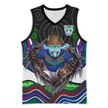 New Zealand Warriors Basketball Jersey The Scream of Lightning Eyes - Indigenous Dot Ripping Effect