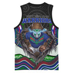 New Zealand Warriors Basketball Jersey The Scream of Lightning Eyes - Indigenous Dot Ripping Effect
