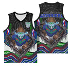 New Zealand Warriors Basketball Jersey The Scream of Lightning Eyes - Indigenous Dot Ripping Effect