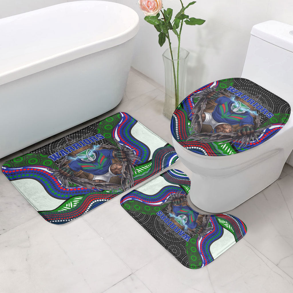 New Zealand Warriors Bathroom Set The Scream of Lightning Eyes - Indigenous Dot Ripping Effect