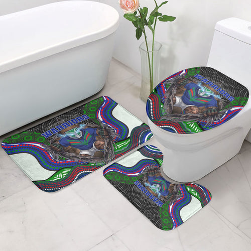 New Zealand Warriors Bathroom Set The Scream of Lightning Eyes - Indigenous Dot Ripping Effect