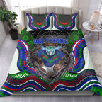 New Zealand Warriors Bedding Set The Scream of Lightning Eyes - Indigenous Dot Ripping Effect