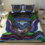 New Zealand Warriors Bedding Set The Scream of Lightning Eyes - Indigenous Dot Ripping Effect