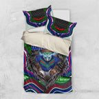 New Zealand Warriors Bedding Set The Scream of Lightning Eyes - Indigenous Dot Ripping Effect