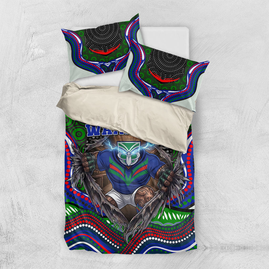 New Zealand Warriors Bedding Set The Scream of Lightning Eyes - Indigenous Dot Ripping Effect