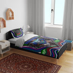 New Zealand Warriors Bedding Set The Scream of Lightning Eyes - Indigenous Dot Ripping Effect