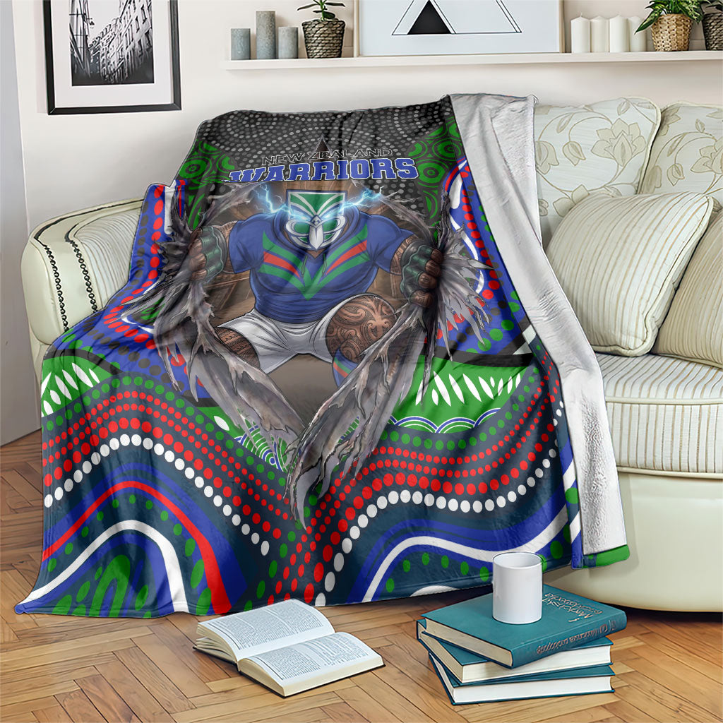 New Zealand Warriors Blanket The Scream of Lightning Eyes - Indigenous Dot Ripping Effect