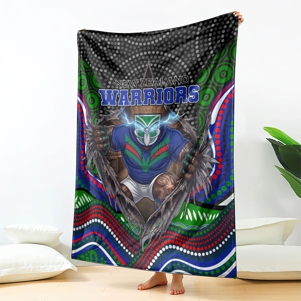 New Zealand Warriors Blanket The Scream of Lightning Eyes - Indigenous Dot Ripping Effect