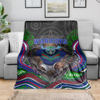 New Zealand Warriors Blanket The Scream of Lightning Eyes - Indigenous Dot Ripping Effect