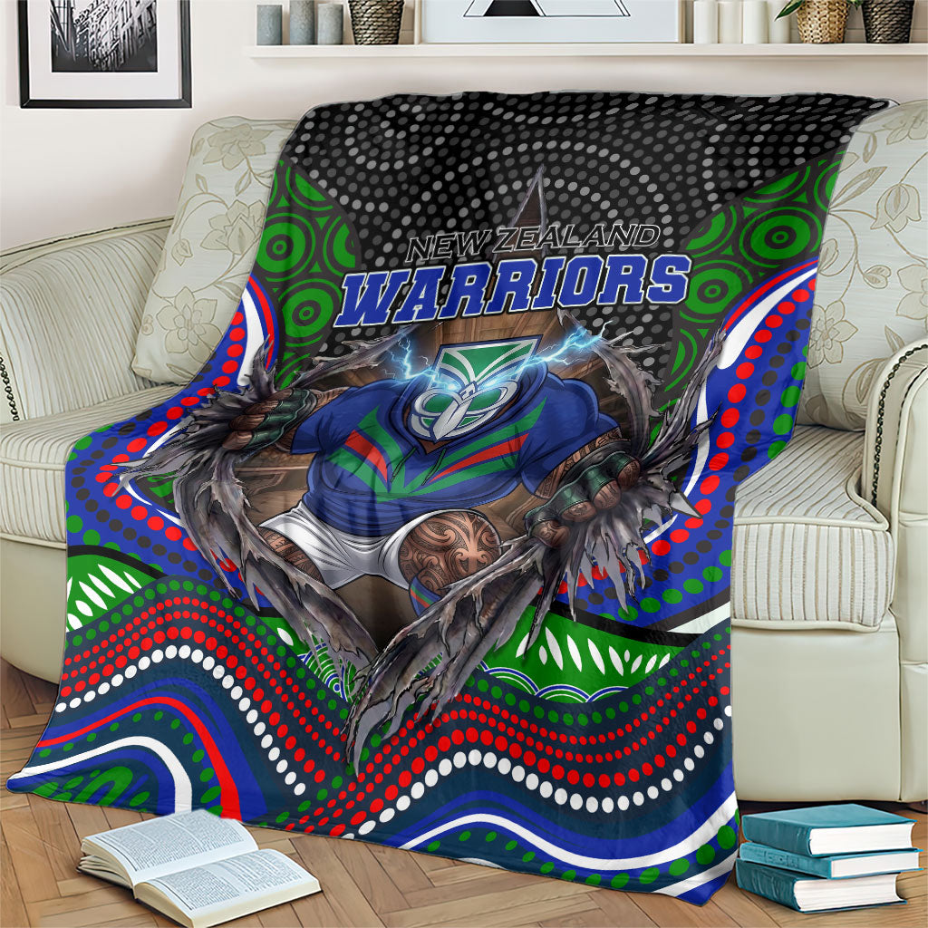 New Zealand Warriors Blanket The Scream of Lightning Eyes - Indigenous Dot Ripping Effect