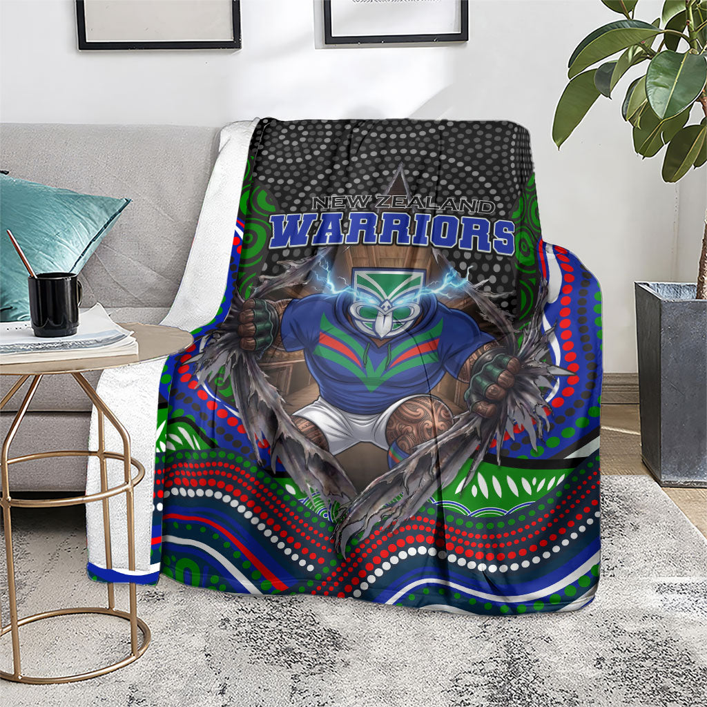 New Zealand Warriors Blanket The Scream of Lightning Eyes - Indigenous Dot Ripping Effect