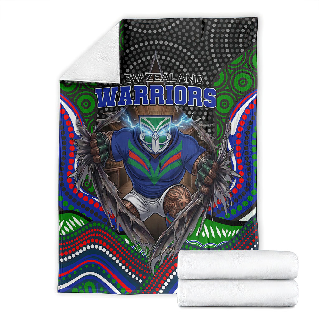 New Zealand Warriors Blanket The Scream of Lightning Eyes - Indigenous Dot Ripping Effect