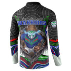 New Zealand Warriors Button Sweatshirt The Scream of Lightning Eyes - Indigenous Dot Ripping Effect