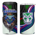 New Zealand Warriors 4 in 1 Can Cooler Tumbler The Scream of Lightning Eyes - Indigenous Dot Ripping Effect