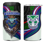 New Zealand Warriors 4 in 1 Can Cooler Tumbler The Scream of Lightning Eyes - Indigenous Dot Ripping Effect