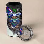 New Zealand Warriors 4 in 1 Can Cooler Tumbler The Scream of Lightning Eyes - Indigenous Dot Ripping Effect
