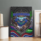New Zealand Warriors Canvas Wall Art The Scream of Lightning Eyes - Indigenous Dot Ripping Effect