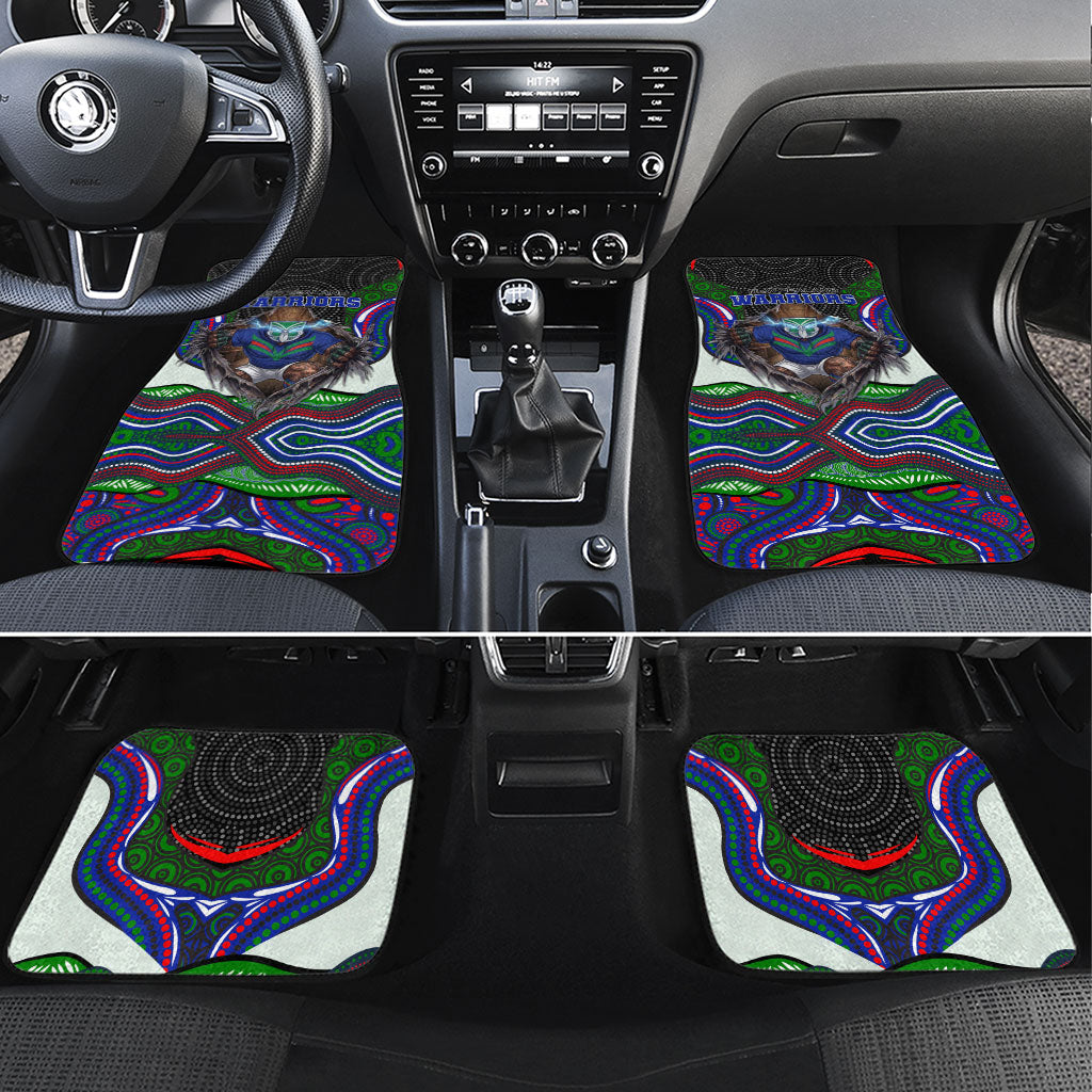 New Zealand Warriors Car Mats The Scream of Lightning Eyes - Indigenous Dot Ripping Effect