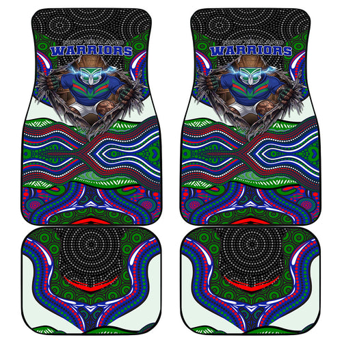 New Zealand Warriors Car Mats The Scream of Lightning Eyes - Indigenous Dot Ripping Effect