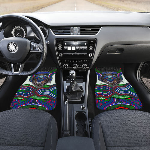 New Zealand Warriors Car Mats The Scream of Lightning Eyes - Indigenous Dot Ripping Effect